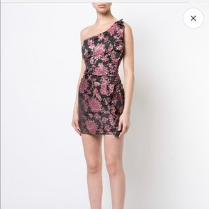 FOR LOVE & LEMONS One Shoulder Jacquard Mini Dress